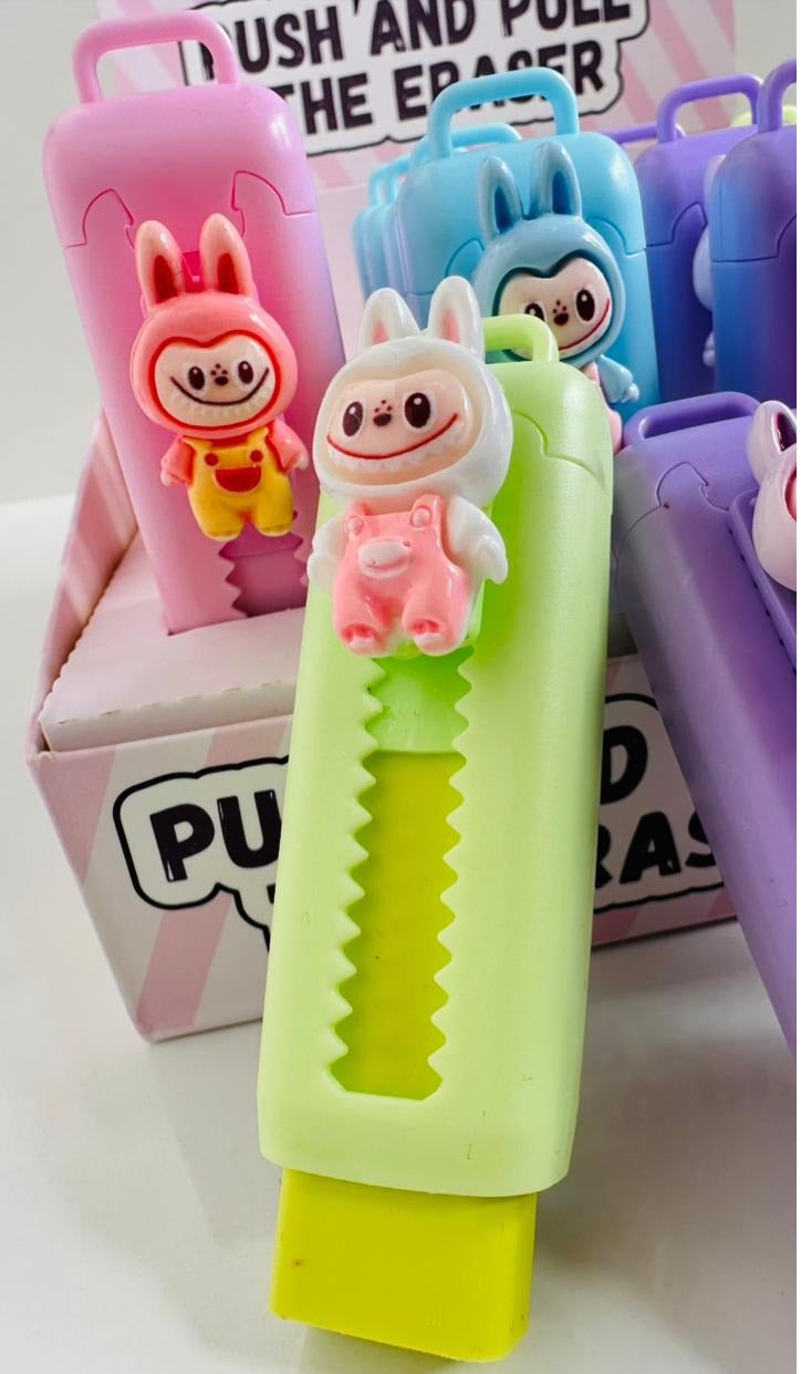 LABUBU Cute Push & Pull labubu Eraser – Retractable Cartoon Eraser for Kids & Students - Image 2